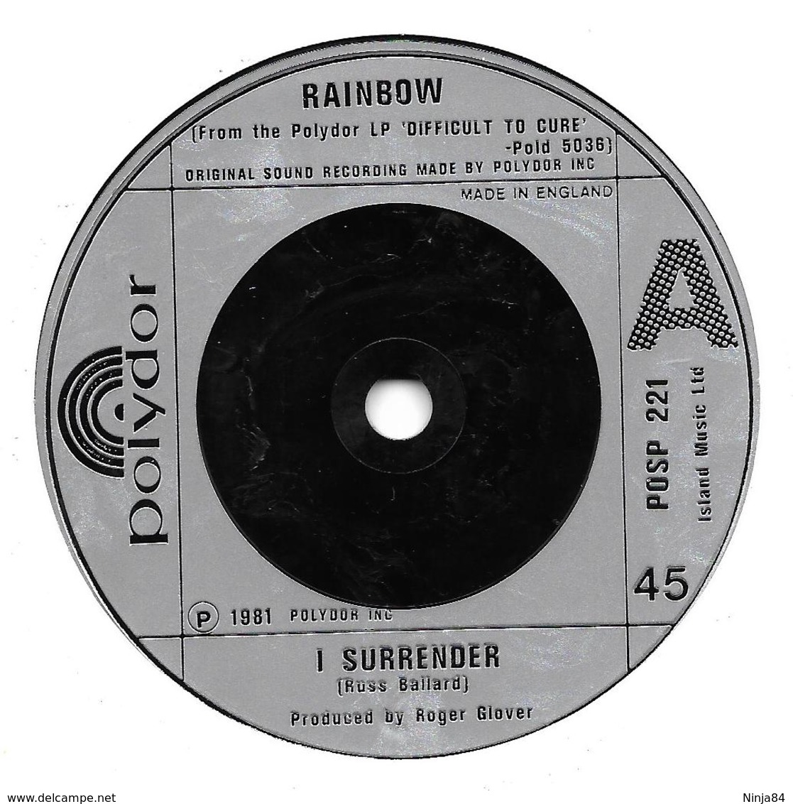 SP 45 RPM (7")   Rainbow  "  I Surrender  "  Angleterre - Hard Rock & Metal