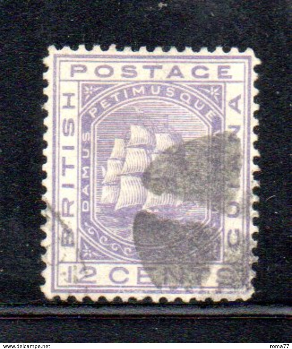 APR360 - BRITISH GUYANA1876 , Yvert  N. 38  Usato. Fil CC - Guyana Britannica (...-1966)