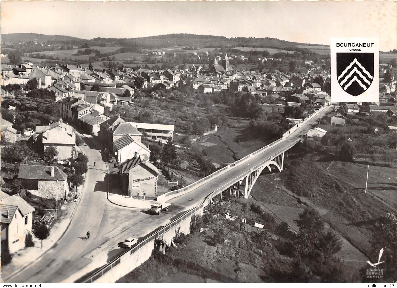 23-BOURGANEUF - ROUTE DE LIMOGE , LE NOUVEAU PONT  VUE GENERALE - Bourganeuf