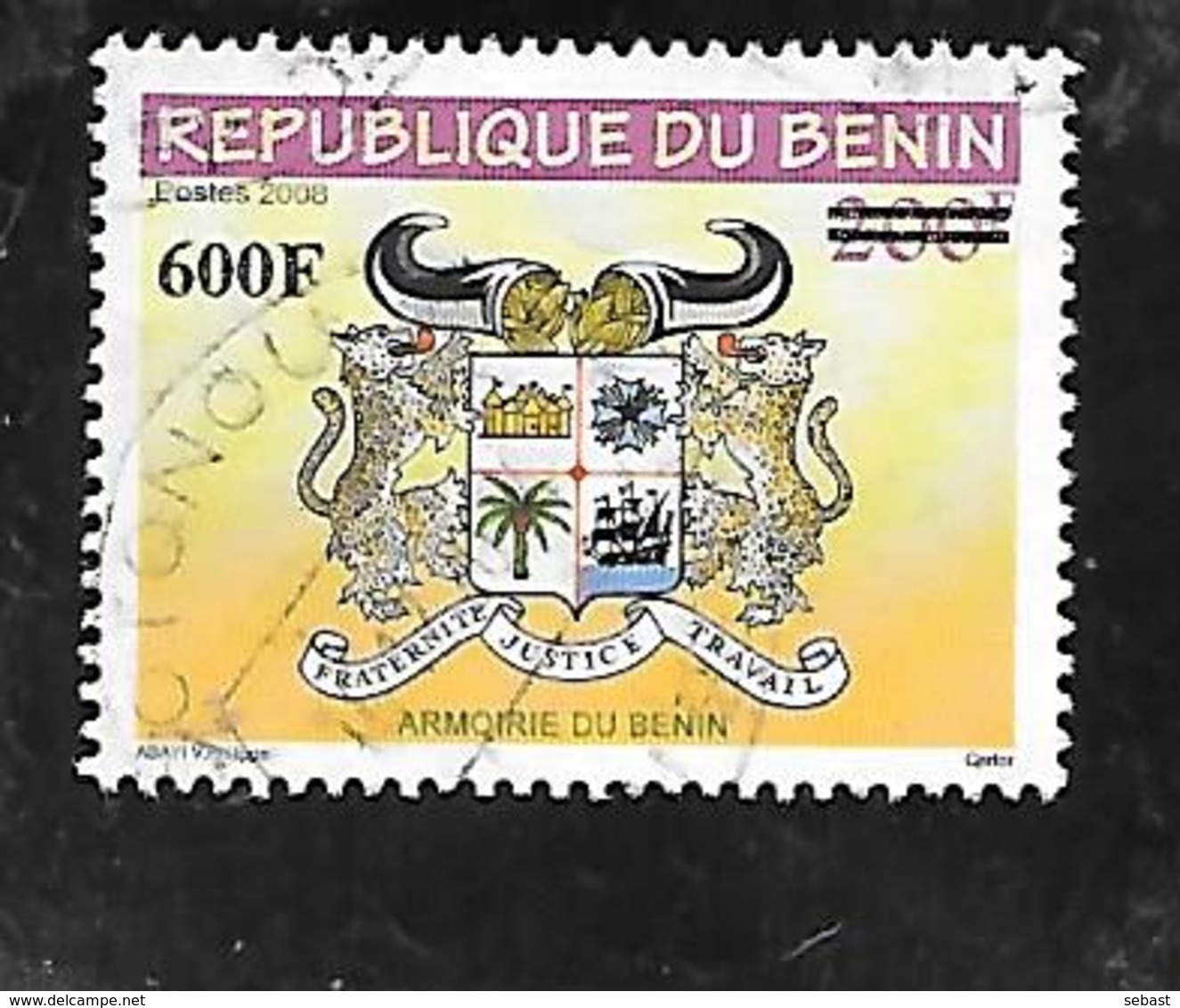 TIMBRE OBLITERE DU BENIN SURCHARGE EN 2009 N° MICHEL 1638 - Benin – Dahomey (1960-...)