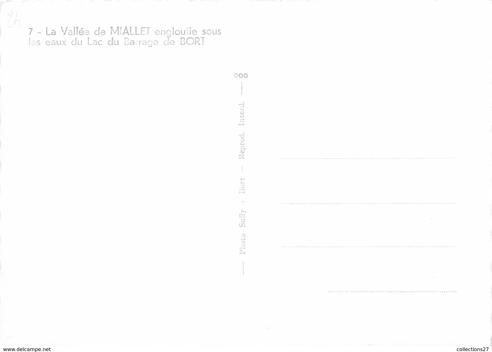 24-VALLEE DE MIALLET- ENGLOUITIE SOUS LES EAUX DU LAC DU BARRAGE DE BORT - Autres & Non Classés