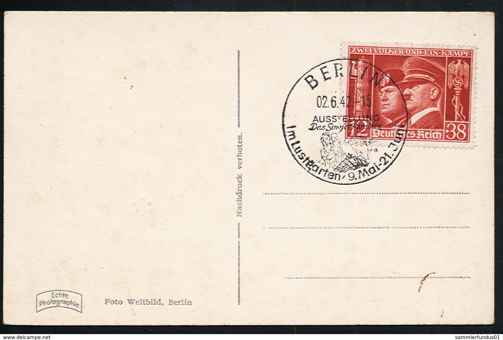 AK/CP Propaganda Hitler Nazi  Sonderstempel   Ungel./uncirc. 1933-45   Erhaltung /Cond.  2  Nr. 00756 - 1939-45