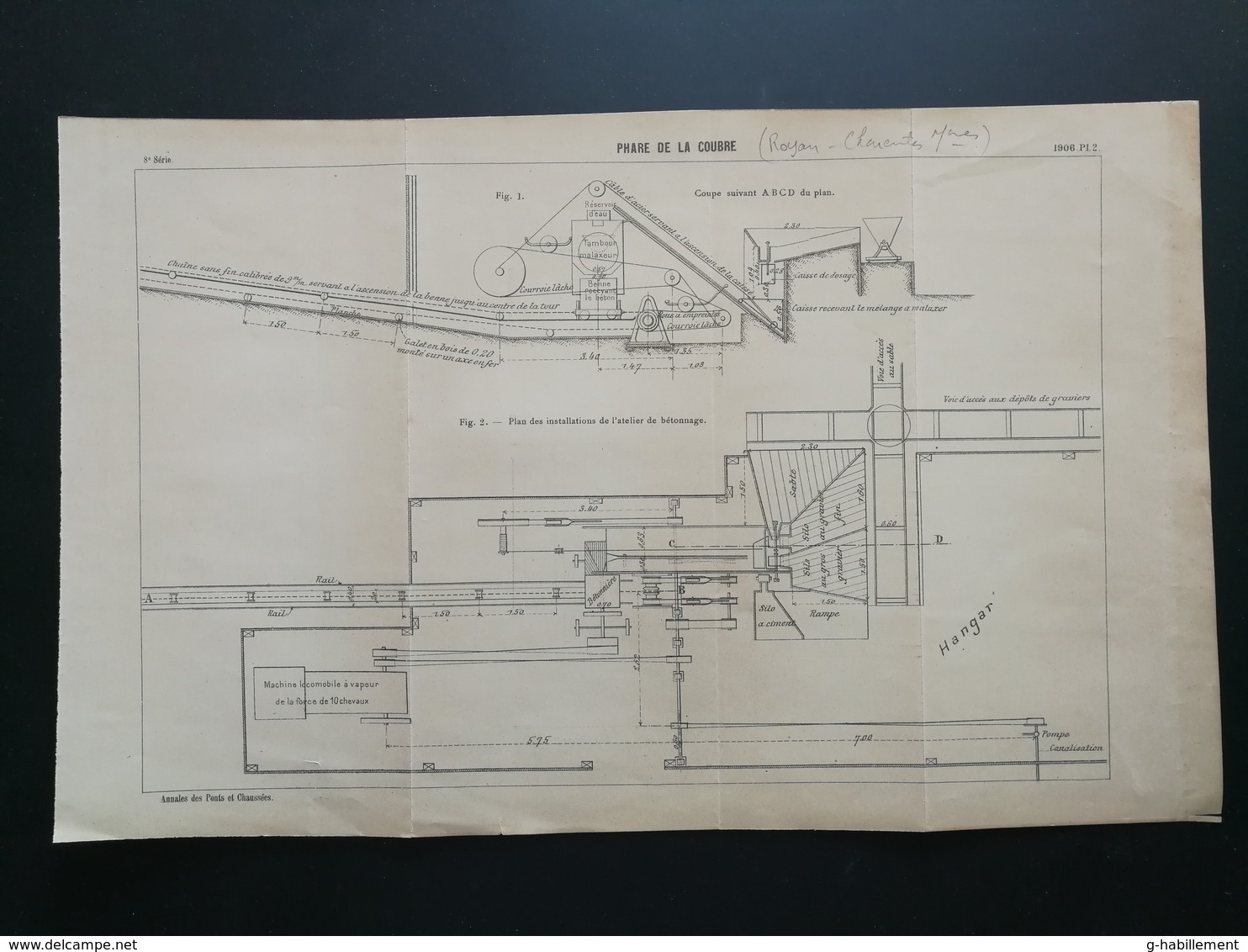 ANNALES DES PONTS Et CHAUSSEES (Dep 61) - Plan Du Phare De La Courbe - 1906 (CLC52) - Cartes Marines