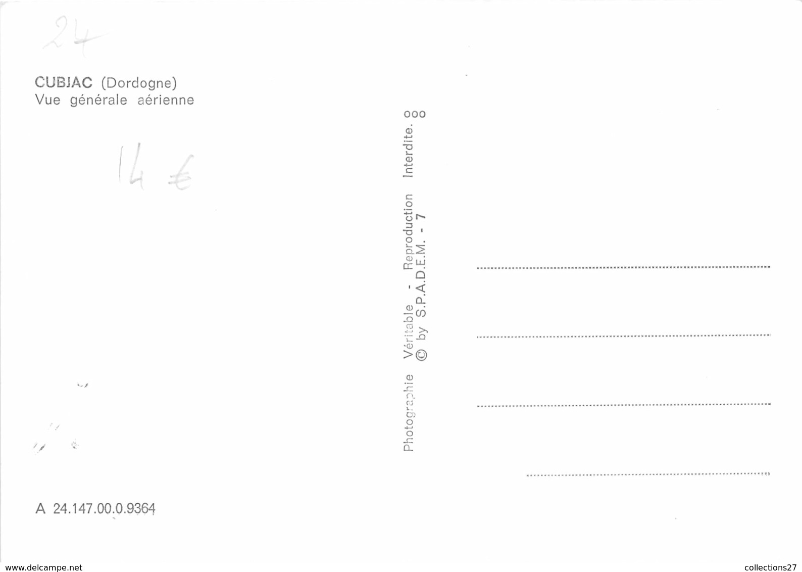 24-CUBJAC- VUE GENERALE AERIENNE - Autres & Non Classés