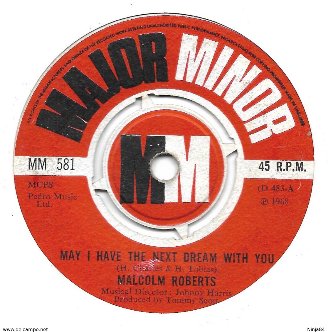 SP 45 RPM (7")   Malcolm Roberts   "  May I Have The Next Dream With You  "  Angleterre - Autres - Musique Anglaise