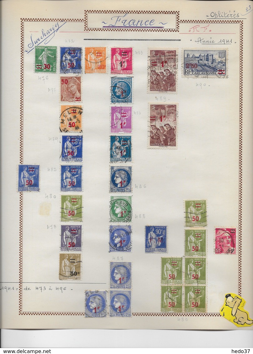 France Oblitérés Collection 1940/191949 - 32 Scans - Collections