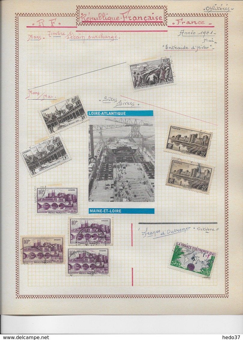 France Oblitérés Collection 1940/191949 - 32 Scans - Collections