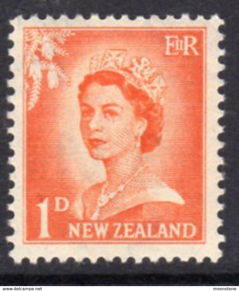 New Zealand 1955-9 Definitives Large Value Figures 1d Value, MNH, SG 745 - Unused Stamps