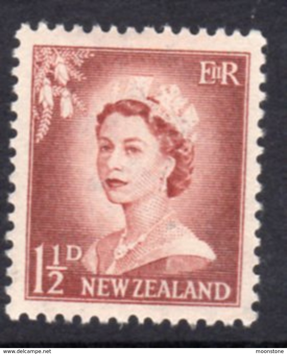 New Zealand 1955-9 Definitives Large Value Figures 1½d Value, MNH, SG 746 - Unused Stamps