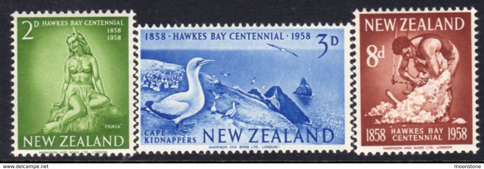 New Zealand 1958 Hawkes Bay Centenary Set Of 3, MNH, SG 768/70 - Neufs