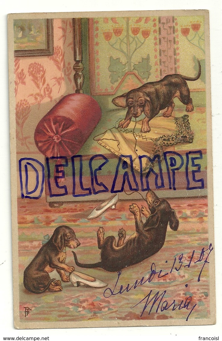 Bataille De Teckels Dans Le Salon. 1907 - Hunde