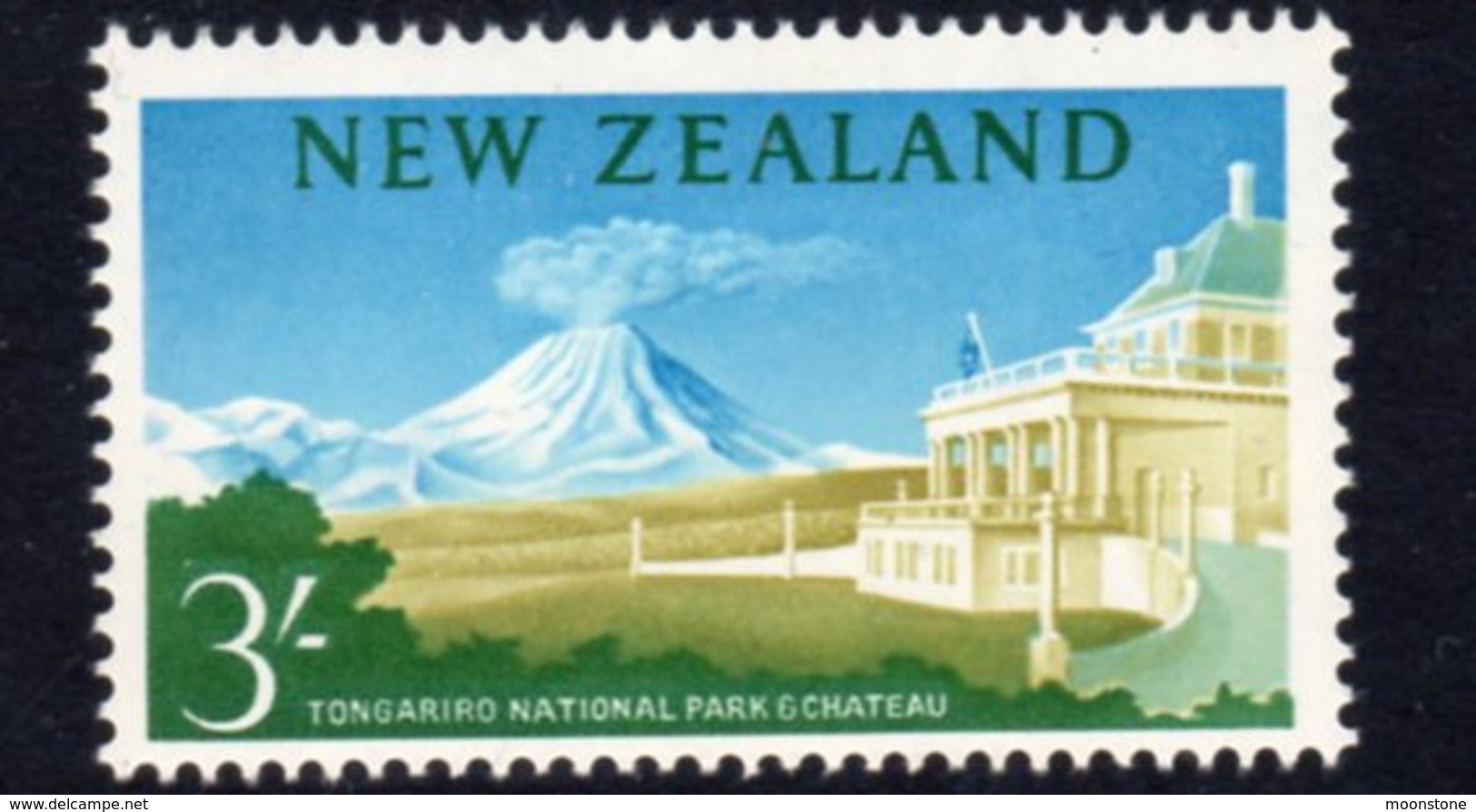 New Zealand 1960 Definitives 3/- Tongariro National Park, Hinged Mint, SG 798 - Unused Stamps