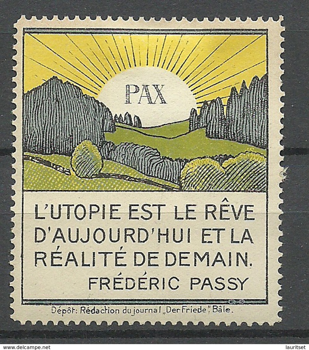 FRANCE Old Vignette Poster Stamp * Aforisme Frederic Passy L'Utopie Est... - Sonstige & Ohne Zuordnung