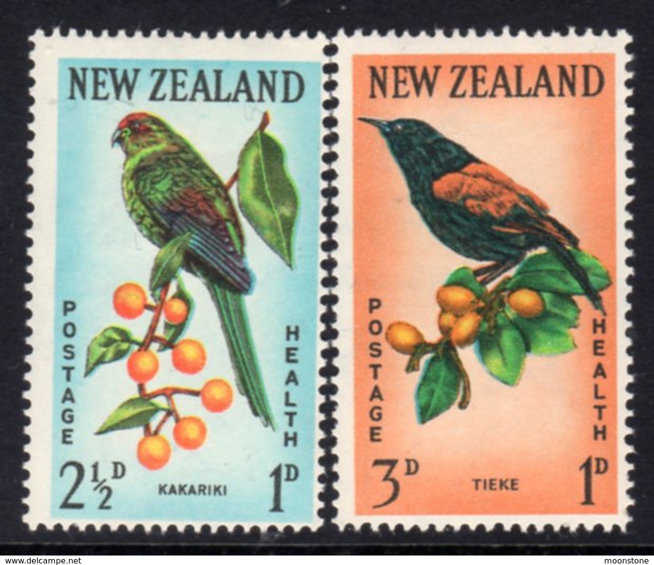 New Zealand 1962 Health Stamps Birds Set Of 2, Hinged Mint, SG 812/3 - Unused Stamps