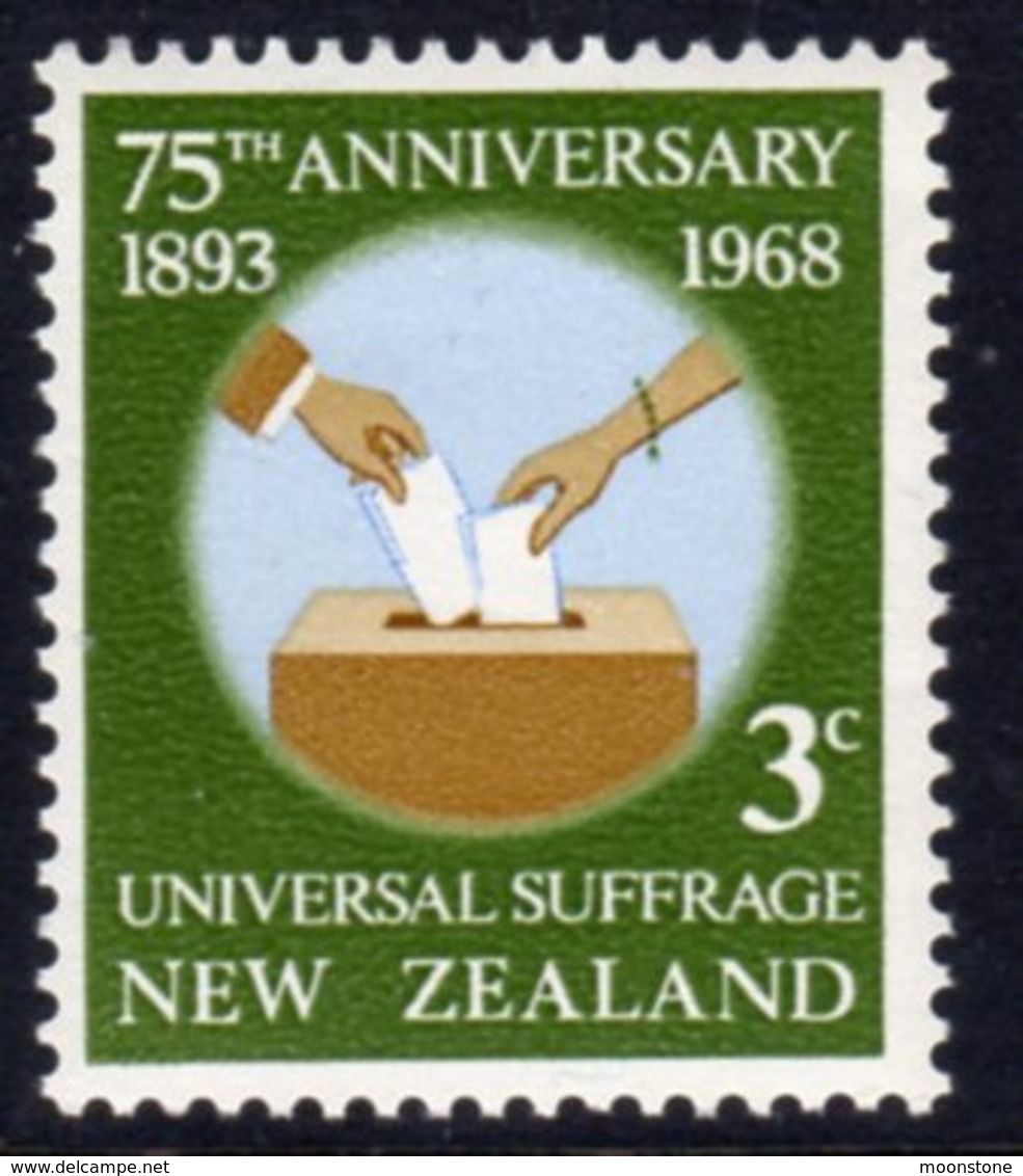 New Zealand 1968 75th Anniversary Of Universal Suffrage, MNH, SG 890 - Unused Stamps