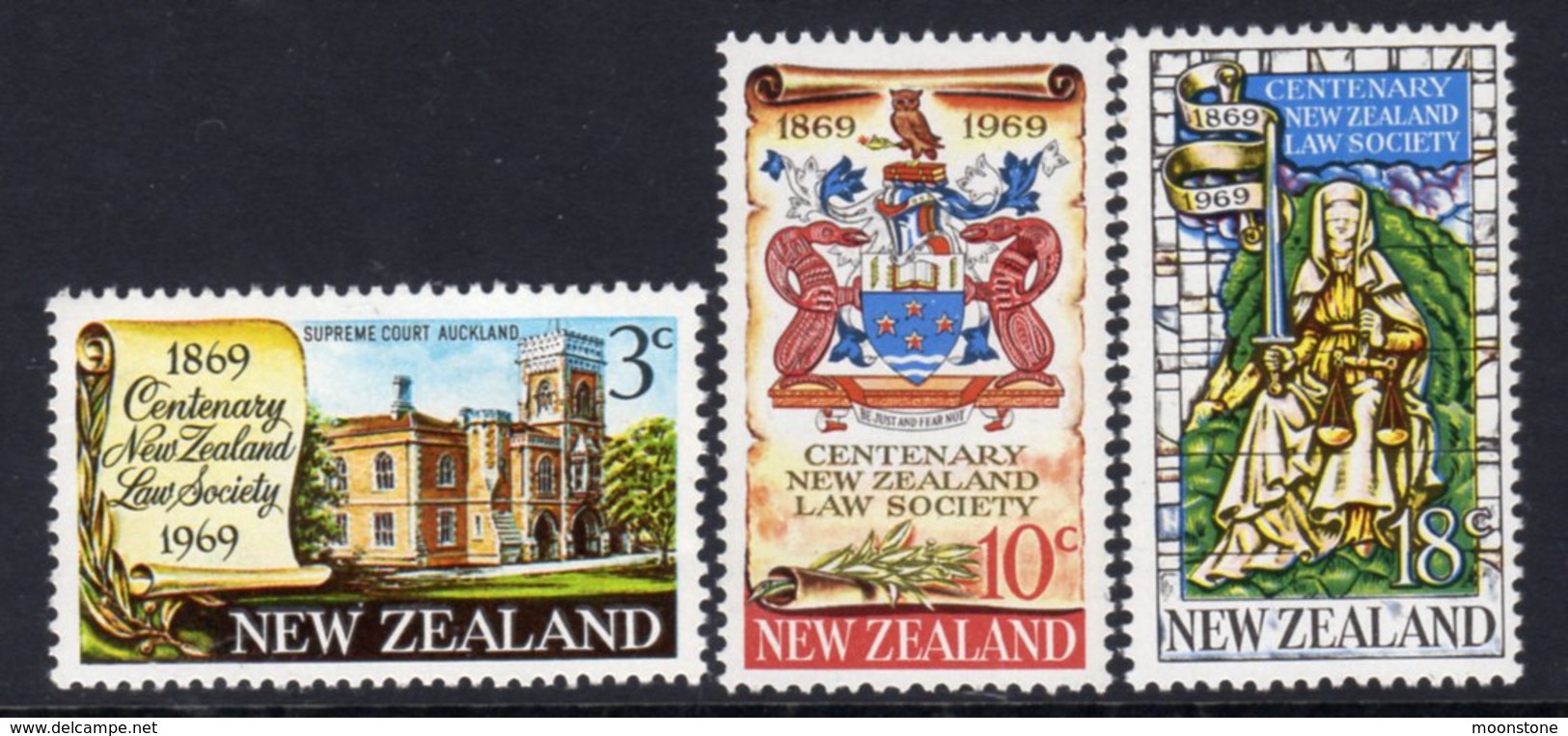 New Zealand 1969 Law Society Centenary Set Of 3, MNH, SG 894/6 - Unused Stamps