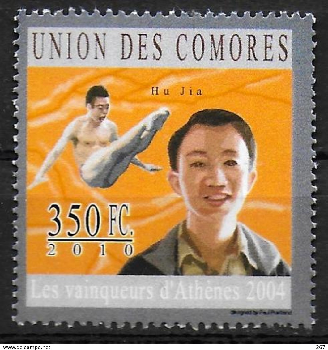 COMORES  N° 2115  * *  Jo 2004 Medailles D Or  Gplongeon Natatio HU Jia - Kunst- Und Turmspringen