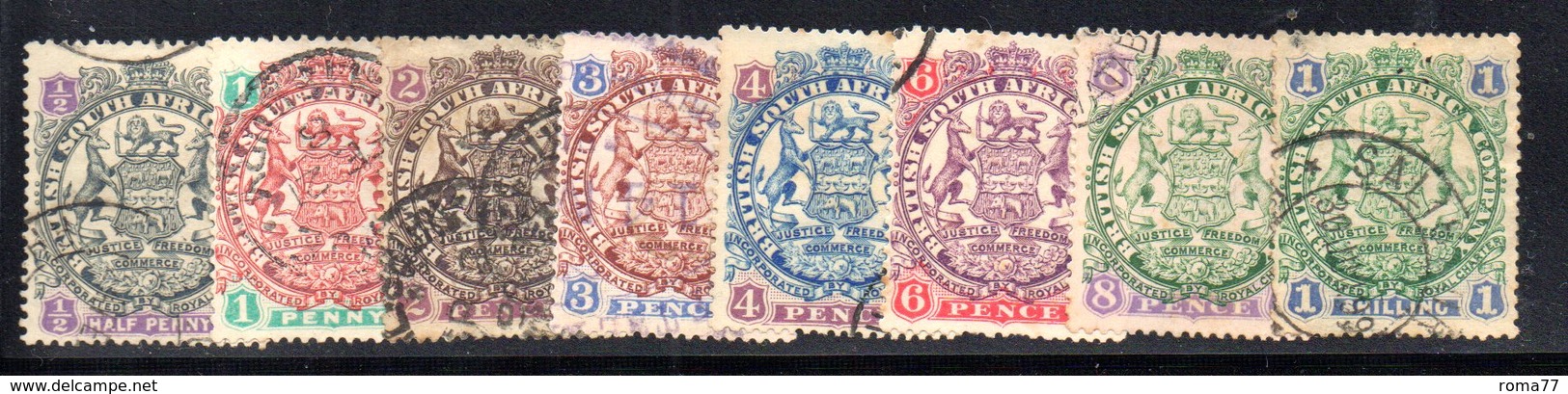 APR399 - BRITISH SOUTH AFRICA COMPANY 1896 , Otto Valori  Usati (2380A) - Altri & Non Classificati