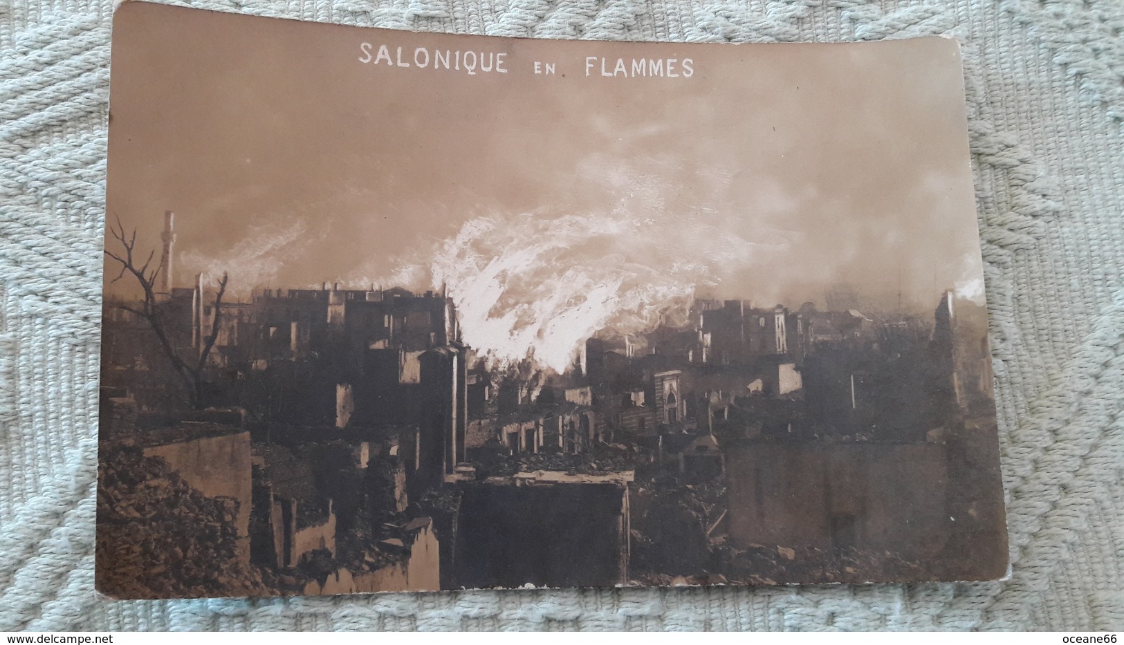 Grece Salonique En Flammes Militaria Très Rare Η Θεσσαλονίκη σε φλόγες - Grèce