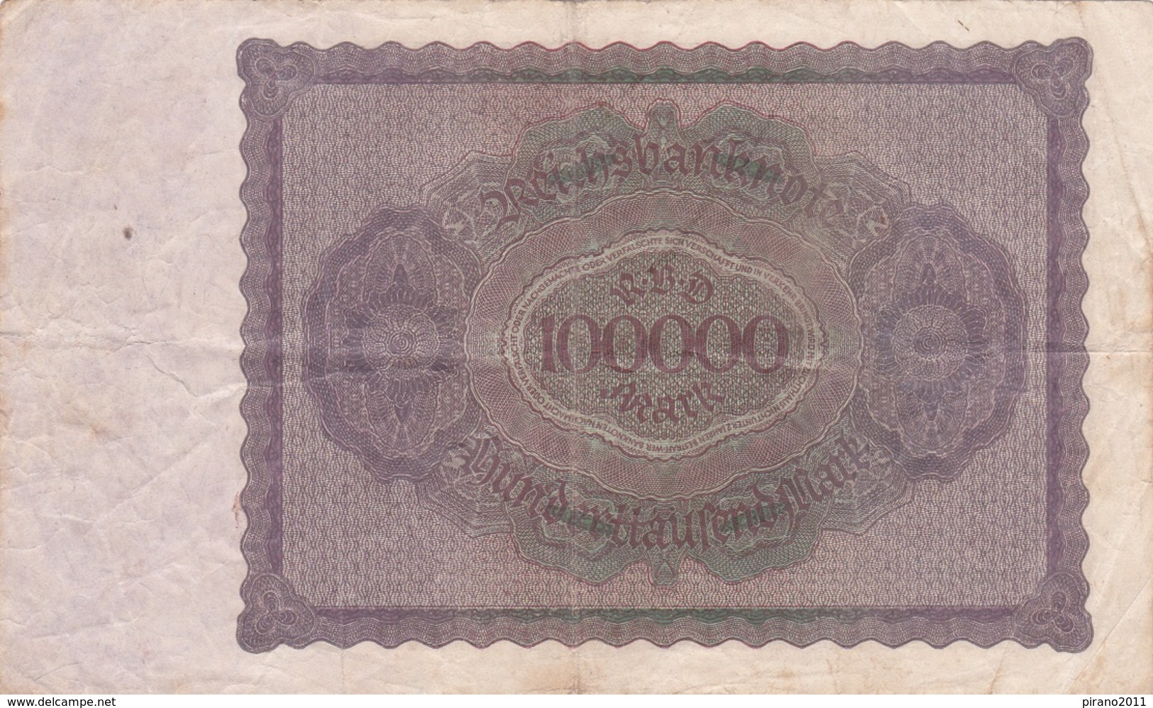 Reichsbanknote; Hunderttausend Mark - 100000 Mark