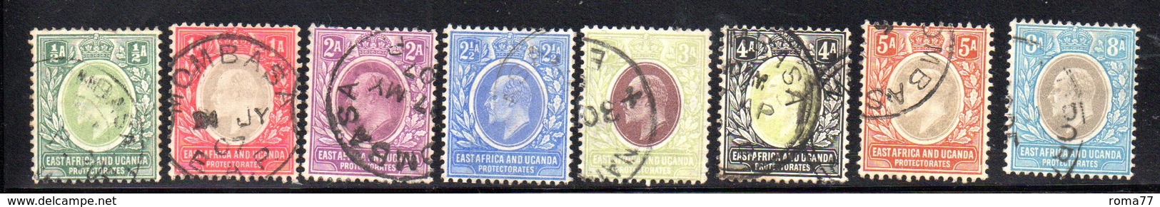 APR404 - BRITISH East AFRICA  1904 , Otto Valori Diversi * (2380A)  MultiCA - Protettorati De Africa Orientale E Uganda