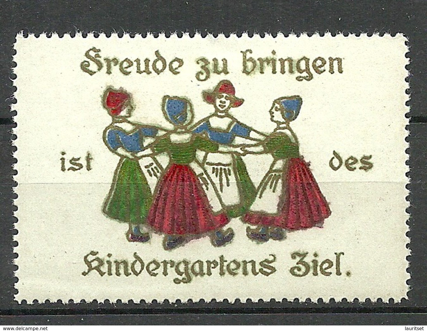 Deutschland Ca 1900 Kindergarten Reklamemarke Variety ERROR Set Off Abklatsch * - Vignetten (Erinnophilie)
