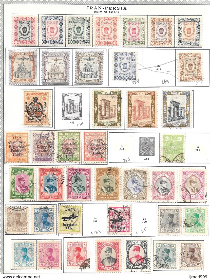 PERSIA/IRAN. PRE-1936. USED AND HINGED MINT COLLECTION ON 5 SCANS - Iran