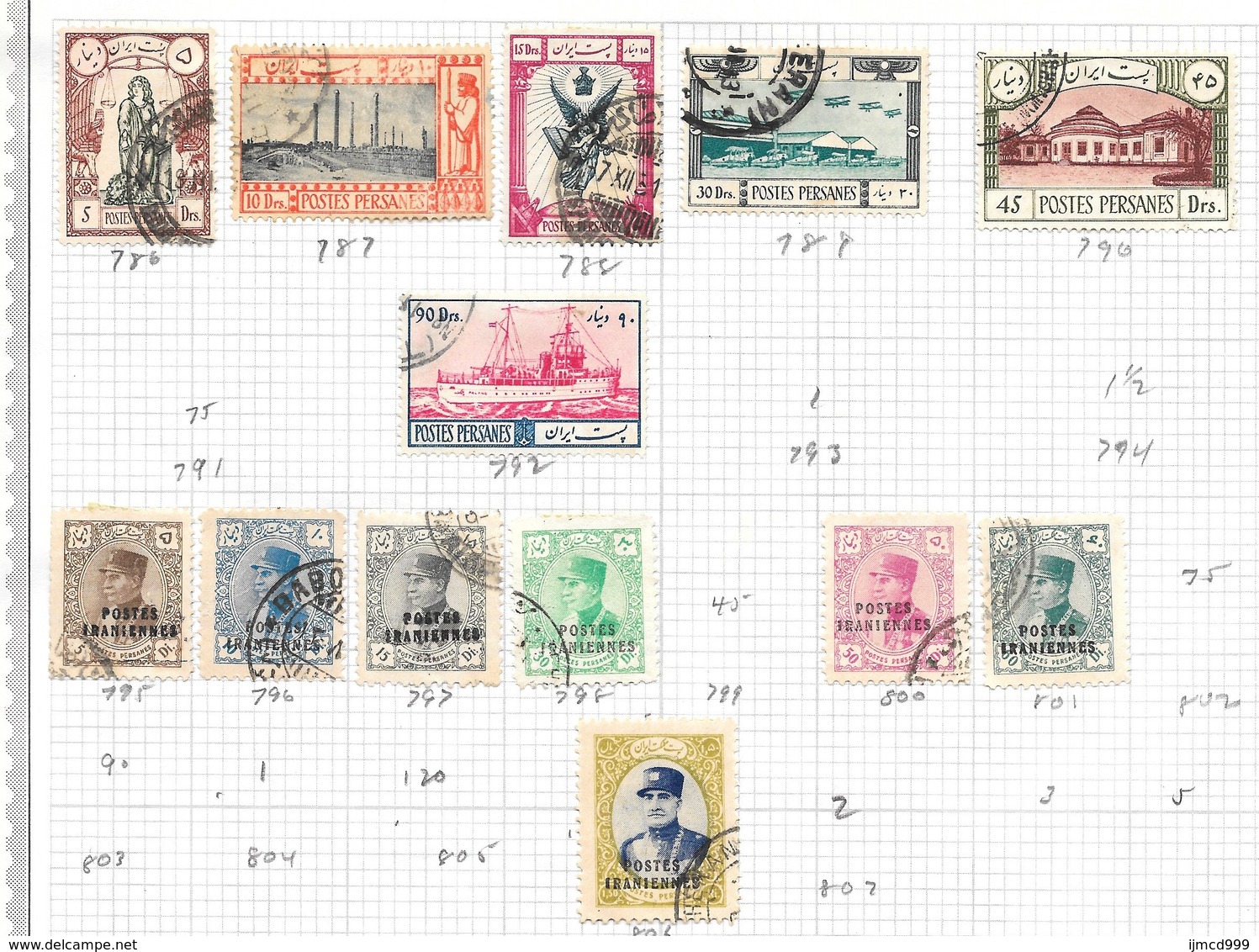 PERSIA/IRAN. PRE-1936. USED AND HINGED MINT COLLECTION ON 5 SCANS - Iran