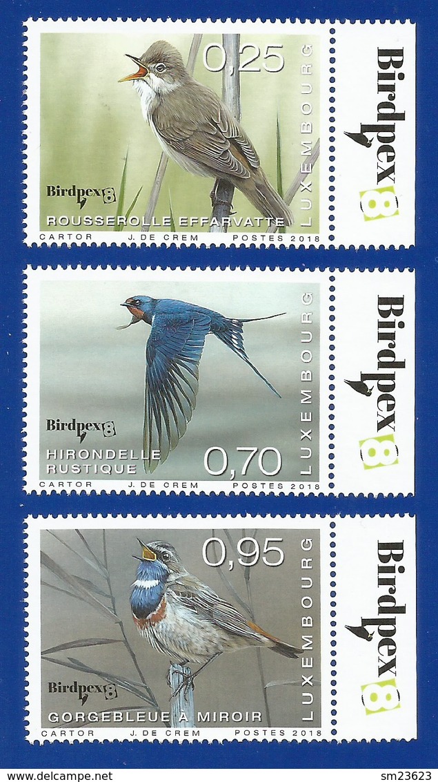 Luxembourg  2018  Mi.Nr. 2168 / 2170 , Seltene Vögel - Compl. Satz - Postfrisch / MNH / (**) - Ungebraucht