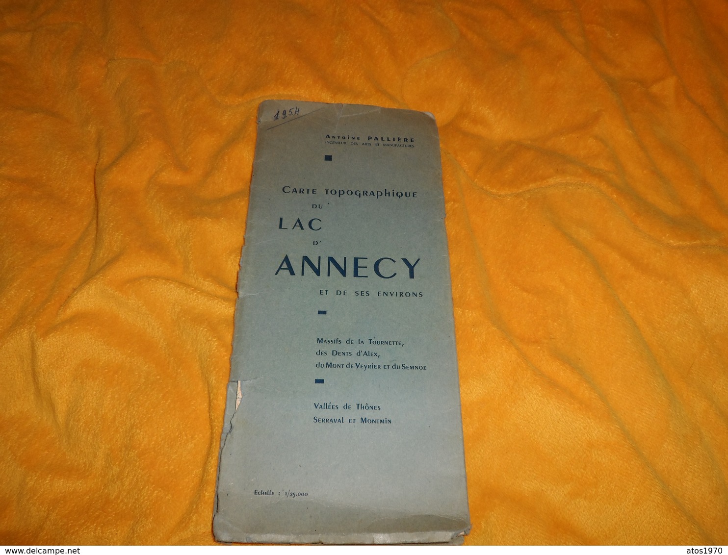 CARTE TOPOGRAPHIQUE DU LAC D'ANNECY ET DE SES ENVIRONS...ECHELLE 1/25000...DATE 1954 ?... - Cartes Topographiques