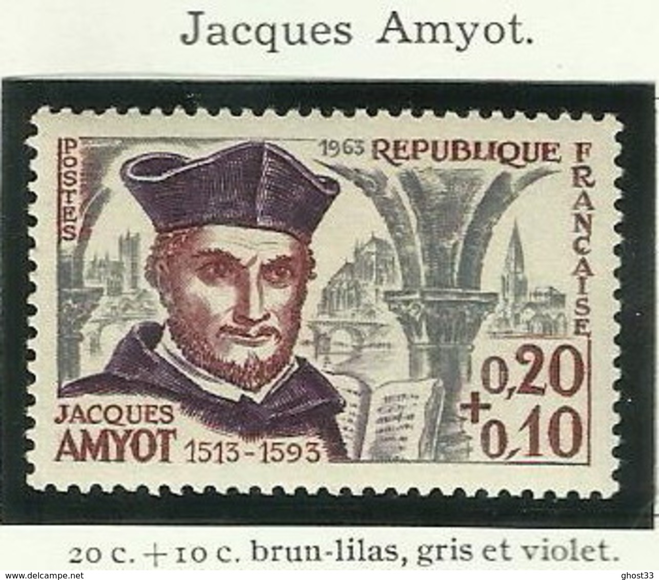 FRANCE - 1963 - JACQUES AMYOT - YT N° 1370 - TIMBRE NEUF** - Neufs