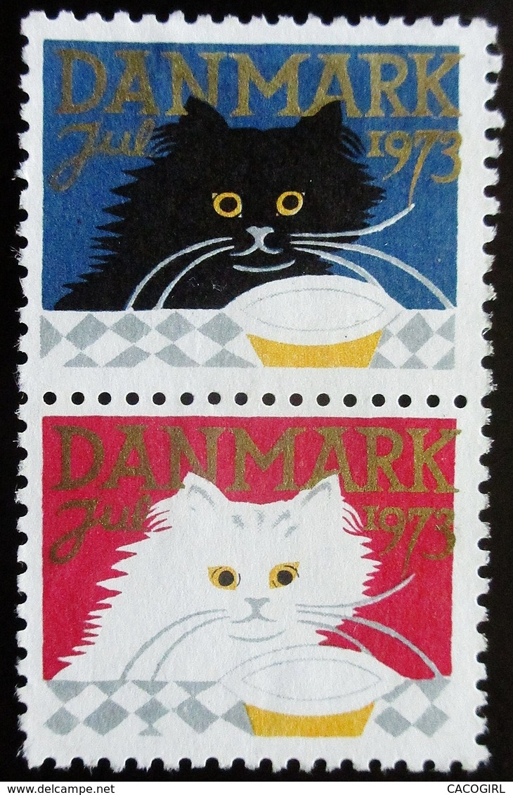 1973 DANEMARK Chats Neufs Traces Charnières - Nuovi