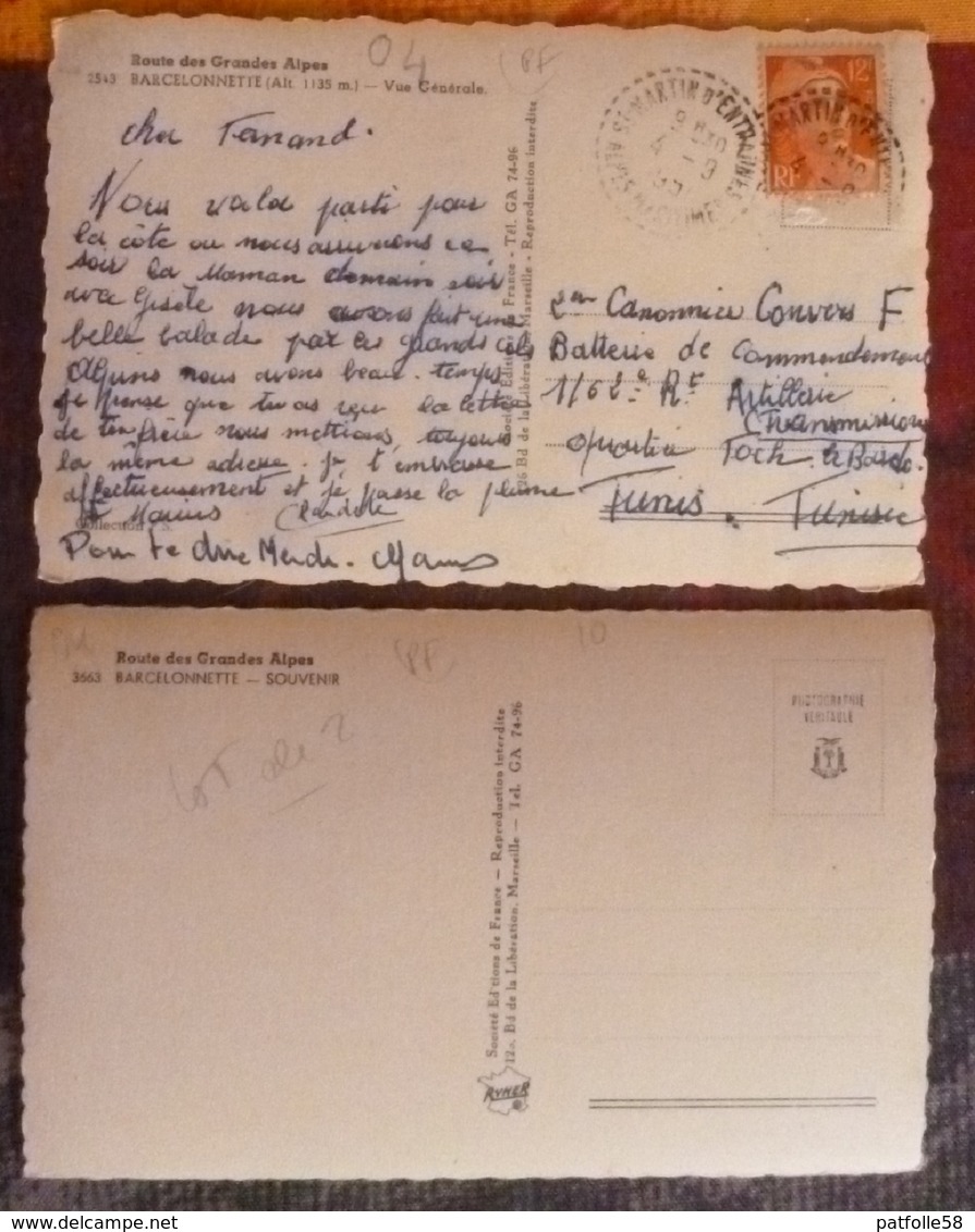 BARCELONNETTE (04). LOT DE 2 JOLIES CPSM.VUE GENERALE.MULTIVUES.CACHET POSTE ST MARTIN D'ENTRAUNES (06). - Barcelonnette