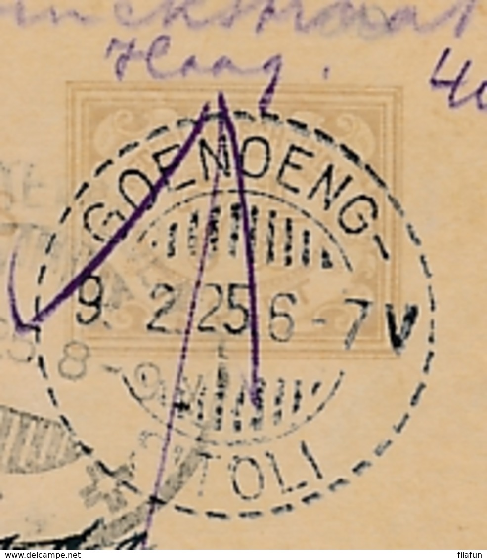 Nederlands Indië - 1925 - 7,5 Cent Cijfer, Briefkaart G35 Van LB GOENOENGSITOLI Naar Batavia En Door Naar Scheveningen - Nederlands-Indië