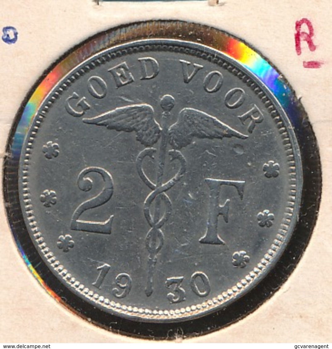 BELGIE ALBERT I  2 F   1930 OVER 1920  PRACHTIGE  STAAT 4 SCANS - 2 Francs