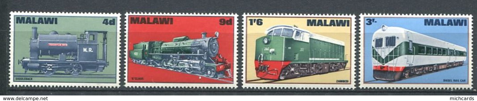 247 MALAWI 1968 - Yvert 84/87 - Train Locomotive Chemin De  Fer - Neuf ** (MNH) Sans Trace De Charniere - Malawi (1964-...)