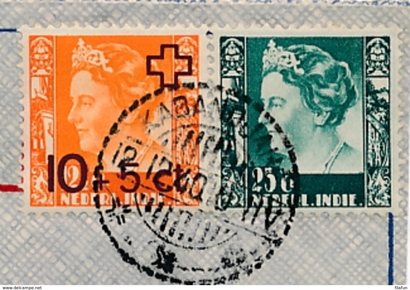 Nederlands Indië - 1940 - Rode Kruis Opdruk En 25 Cent Wilhelmina Op Censored Cover Van LB KABANDJAHÉ Naar Geneve - Netherlands Indies