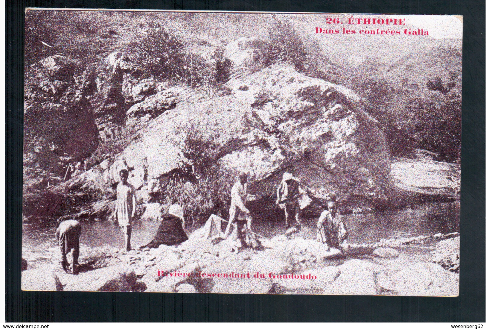 ETHIOPIE Dans Les Contrées Galla - Rivière Descendant Du Gondoudo Ca  1905 OLD  POSTCARD - Ethiopie