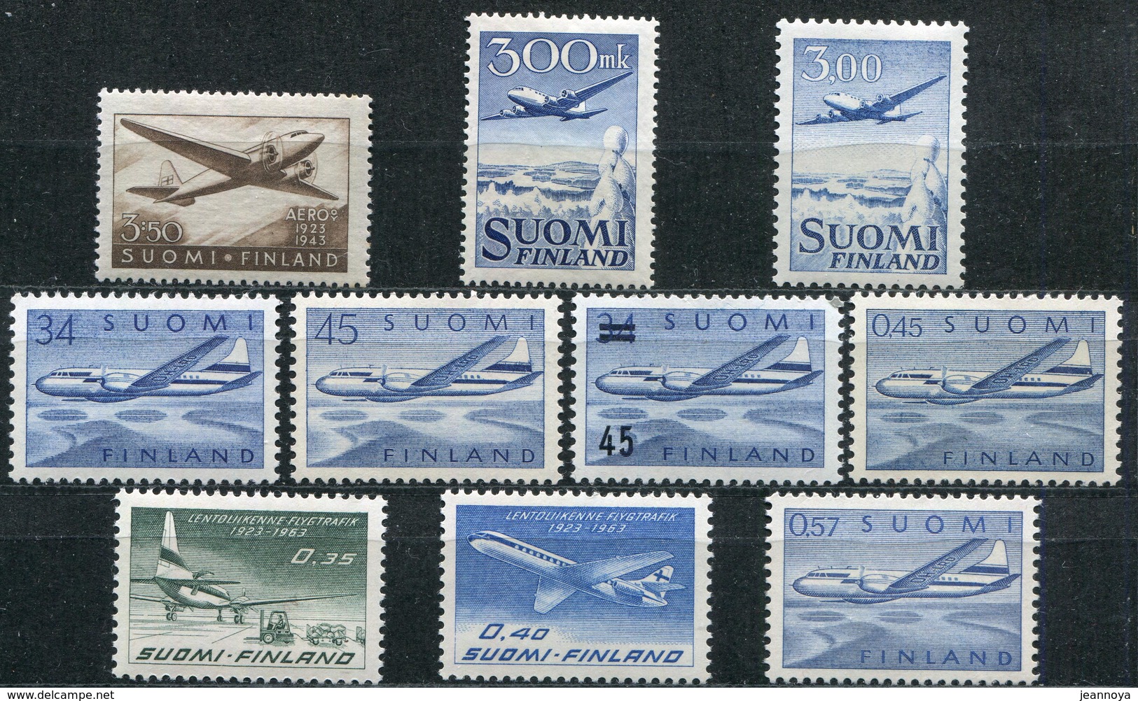 FINLANDE - PA N° 2 A 12 (SAUF N° 4 ) * * - TB - Unused Stamps