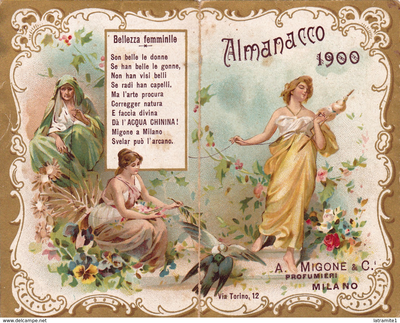 CALENDARIETTO  ALMANACCO MIGONE 1900 SEMESTRINO - Altri & Non Classificati