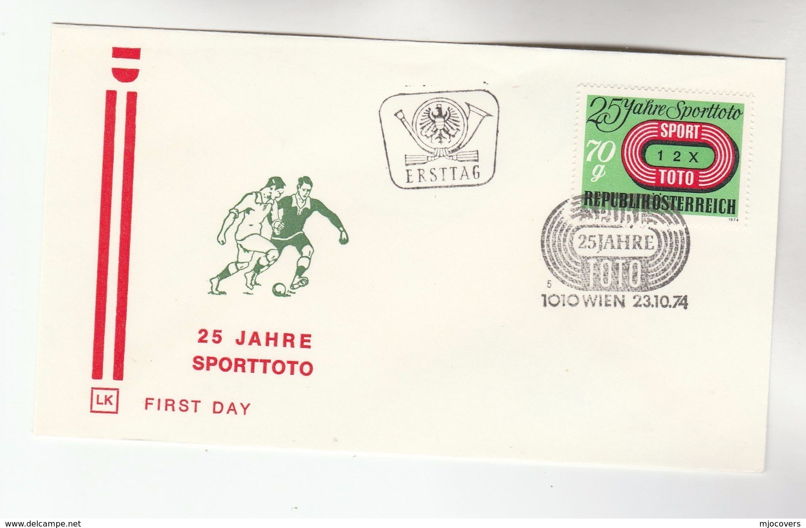 1974 AUSTRIA FDC FOOTBALL SPORT Stamps  Cover Soccer - Other & Unclassified