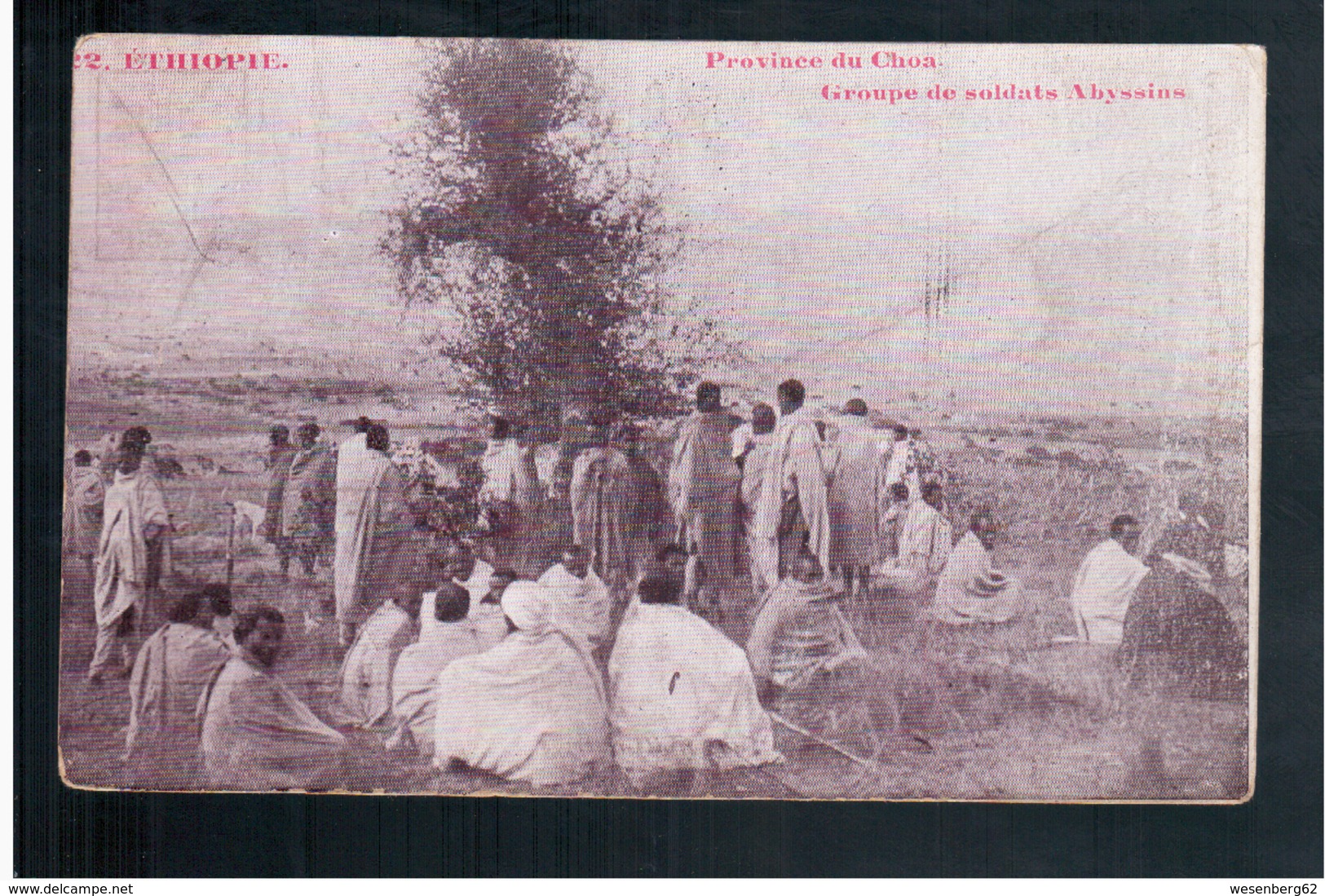 ETHIOPIE Province Du Choa - Groupe De Soldats Abyssins 1910 OLD  POSTCARD - Ethiopie