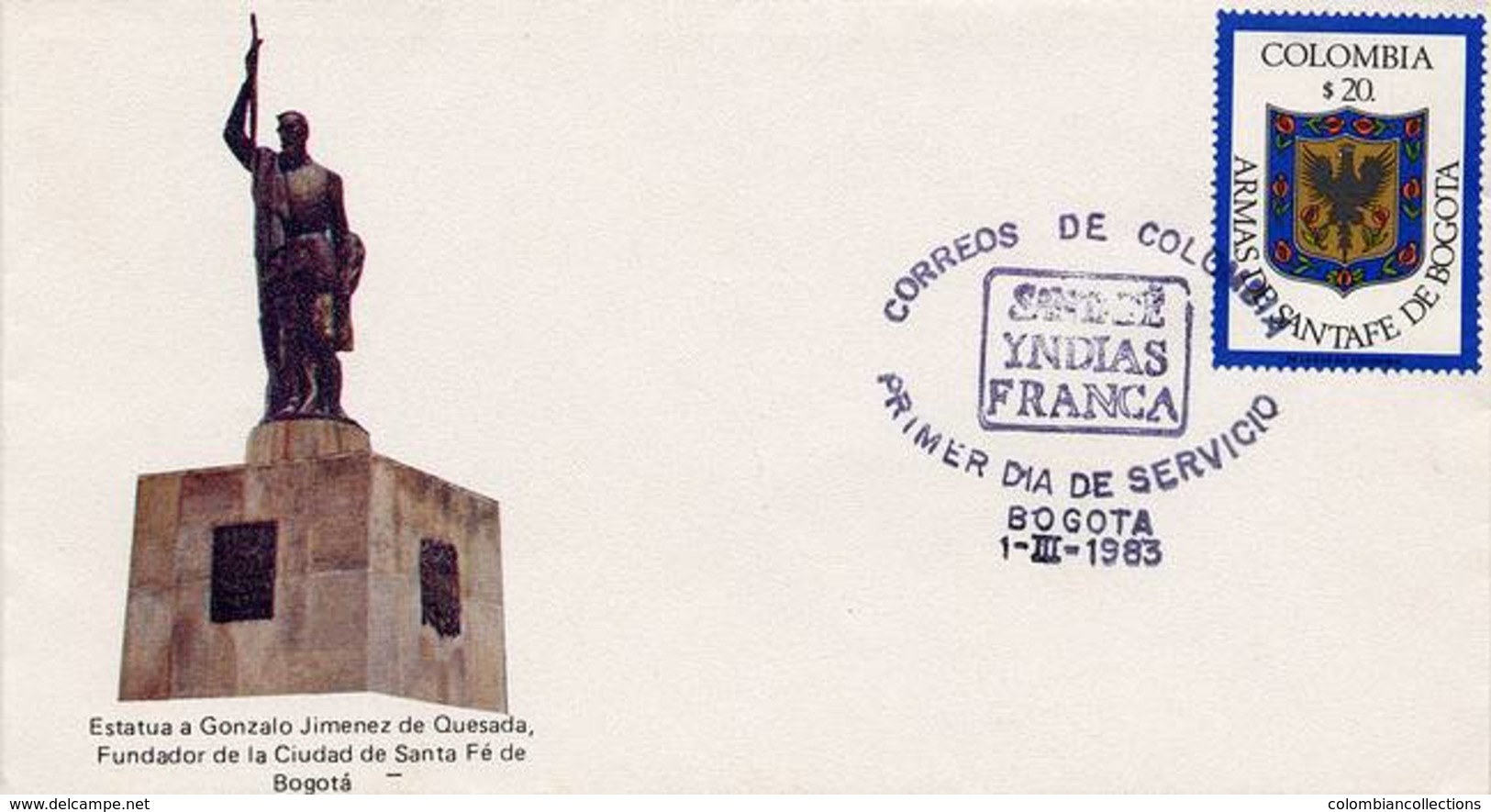 Lote 1625F, Colombia,1982, SPD-FDC, Escudo De Bogota, Coat Of Arms - Kolumbien