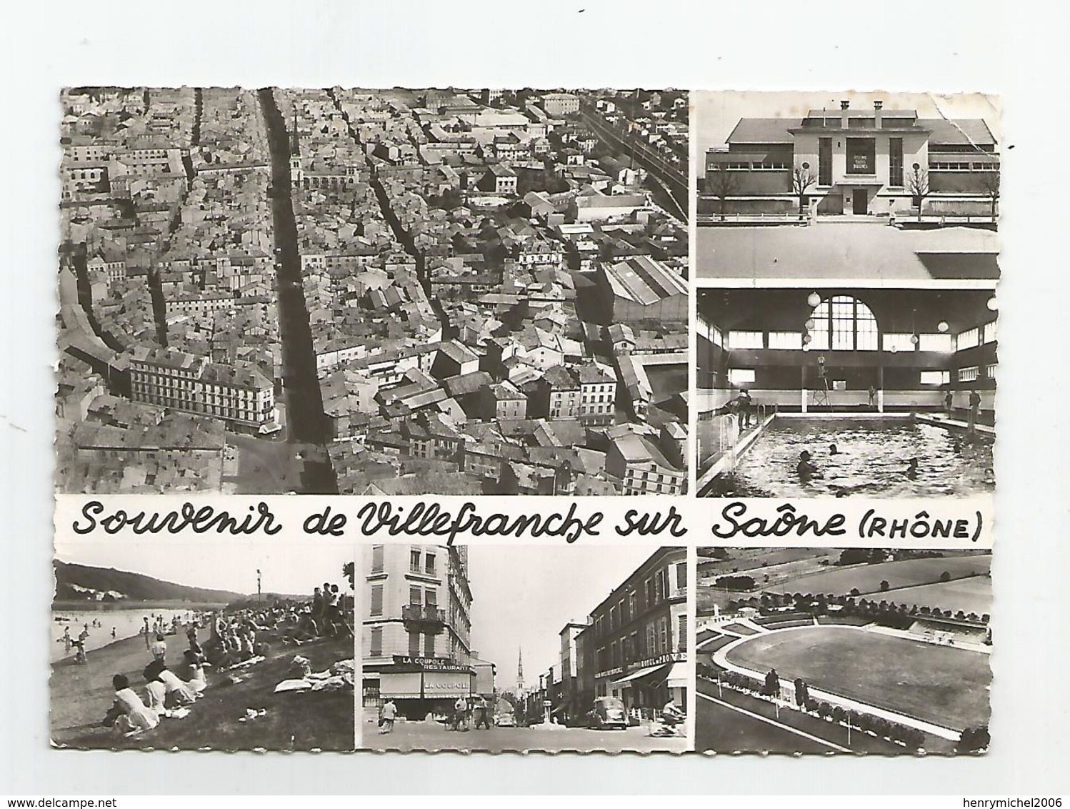 69 Souvenir De Villefranche Sur Saone Multi Vues Dont Stade 1964 - Villefranche-sur-Saone