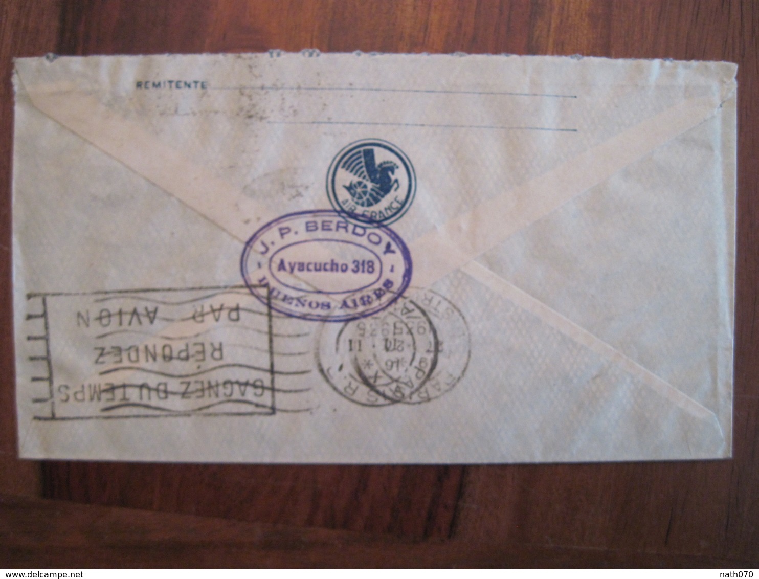 Argentine 1935 Lettre Mention Entierement Transporté Par Avion Cover France Colonie Enveloppe Airmail Via Aerea Air - Airmail