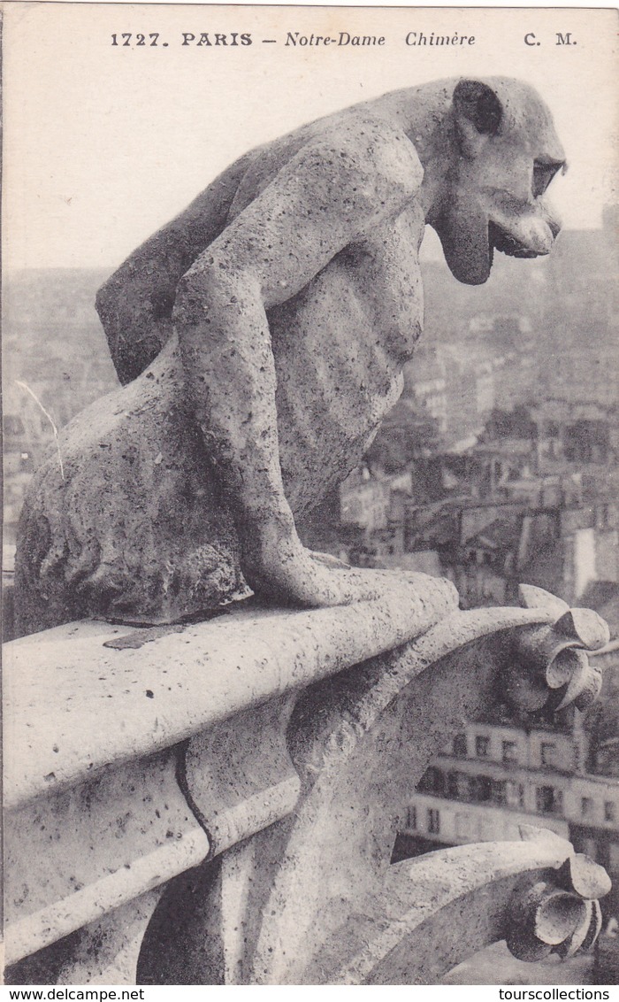 CPA 75 @ PARIS NOTRE DAME - CATHEDRALE - CHIMERE GARGOUILLE - Singe - Notre Dame De Paris