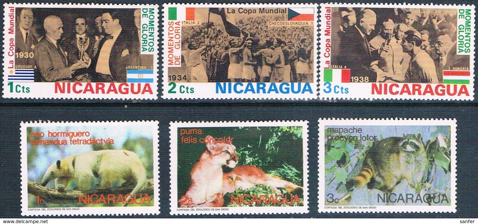 Nicaragua 1974  -  Yvert  953 / 55 + 975 / 77  ( ** ) - Nicaragua