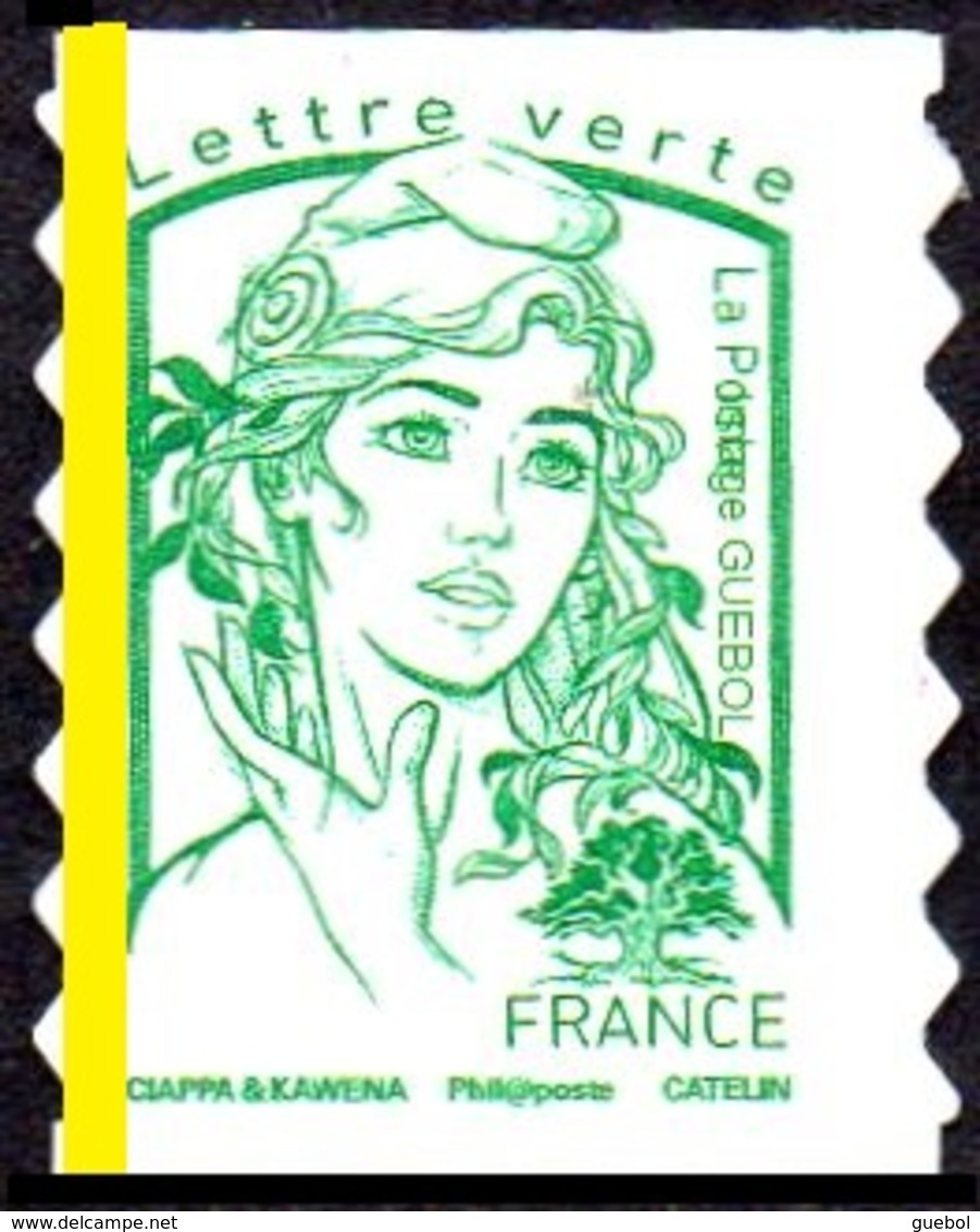 France Marianne De Ciappa Et Kawena Autoadhésif N° 1215,a ** Lettre Verte, Phosphore à Gauche - 2013-2018 Marianne De Ciappa-Kawena