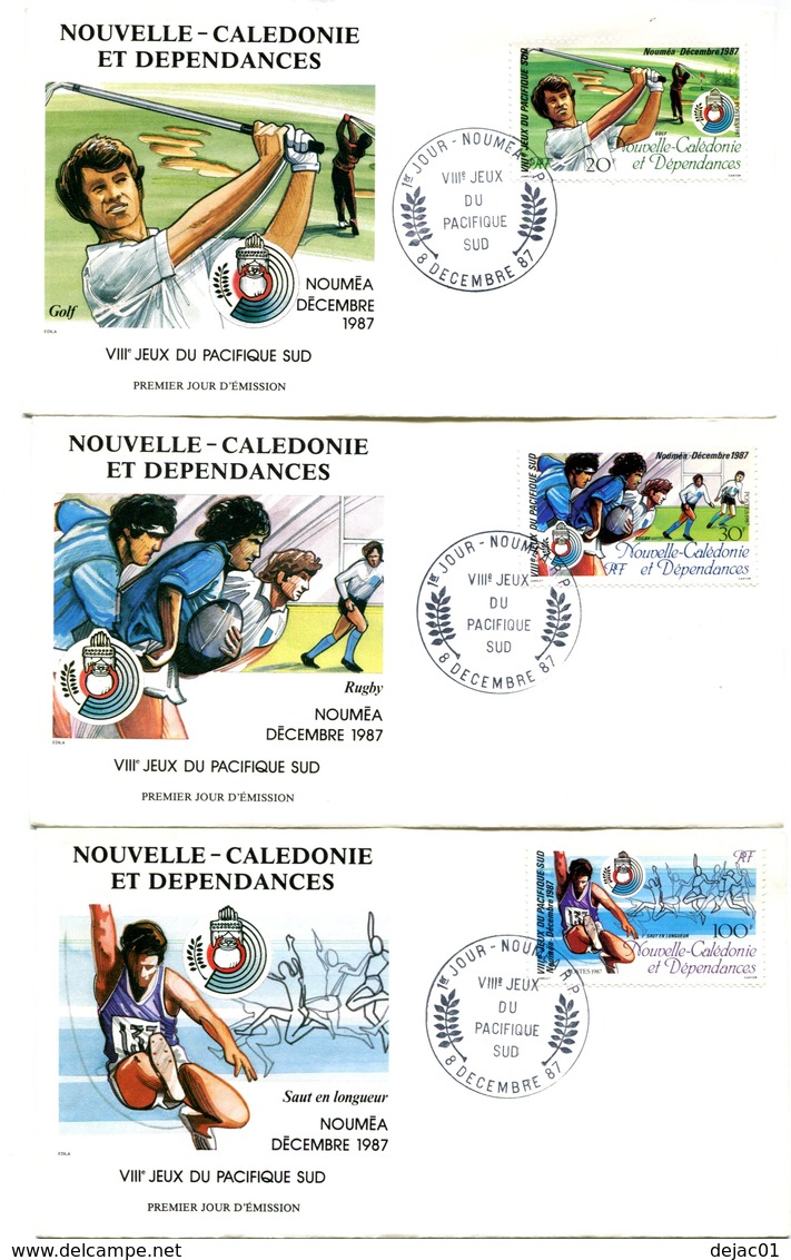 Nouvelle Calédonie - FDC Yvert 546 à 548 Jeux Pacifique Sud - X 1078 - FDC