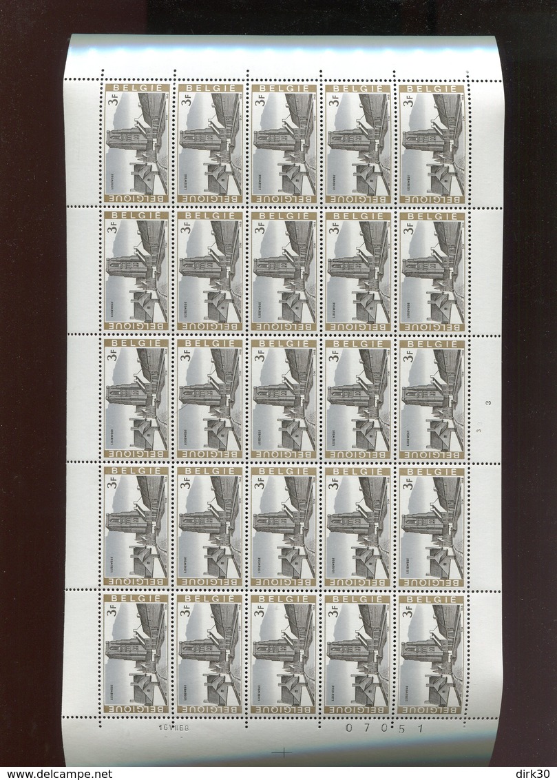 Belgie 1968 1467 Kerk Lissewege Church Luppi Full Sheet MNH Plaatnummer 3 - Non Classés